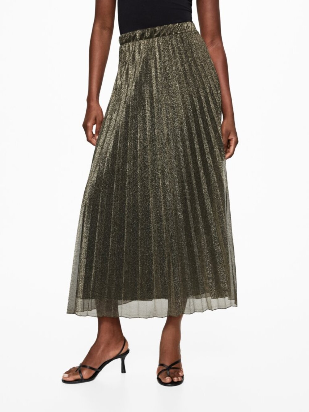 NWT- Mango Shiny pleated skirt